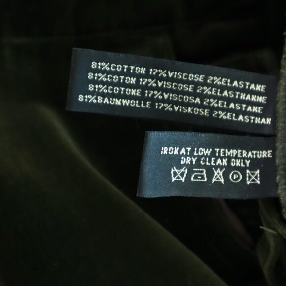 Ralph Lauren Black Label Dark Olive Green Stretch Velvet Jeans Pants Size 8 - Picture 4 of 5